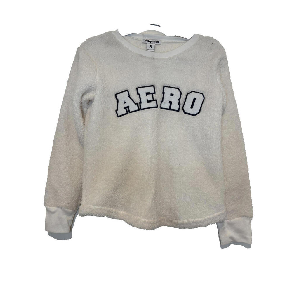 Vintage Aeropostle sz S cream/ivory sleece AERO embriodered. #3076